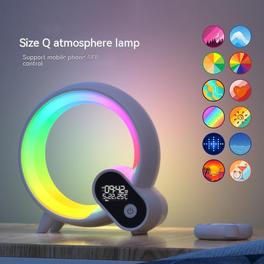 Creative Q Light Analoog Sonsopkoms Digitale Vertoning Wekker Bluetooth Oudio Intelligente Wake-up Q Kleurvolle Atmosfeer Lig